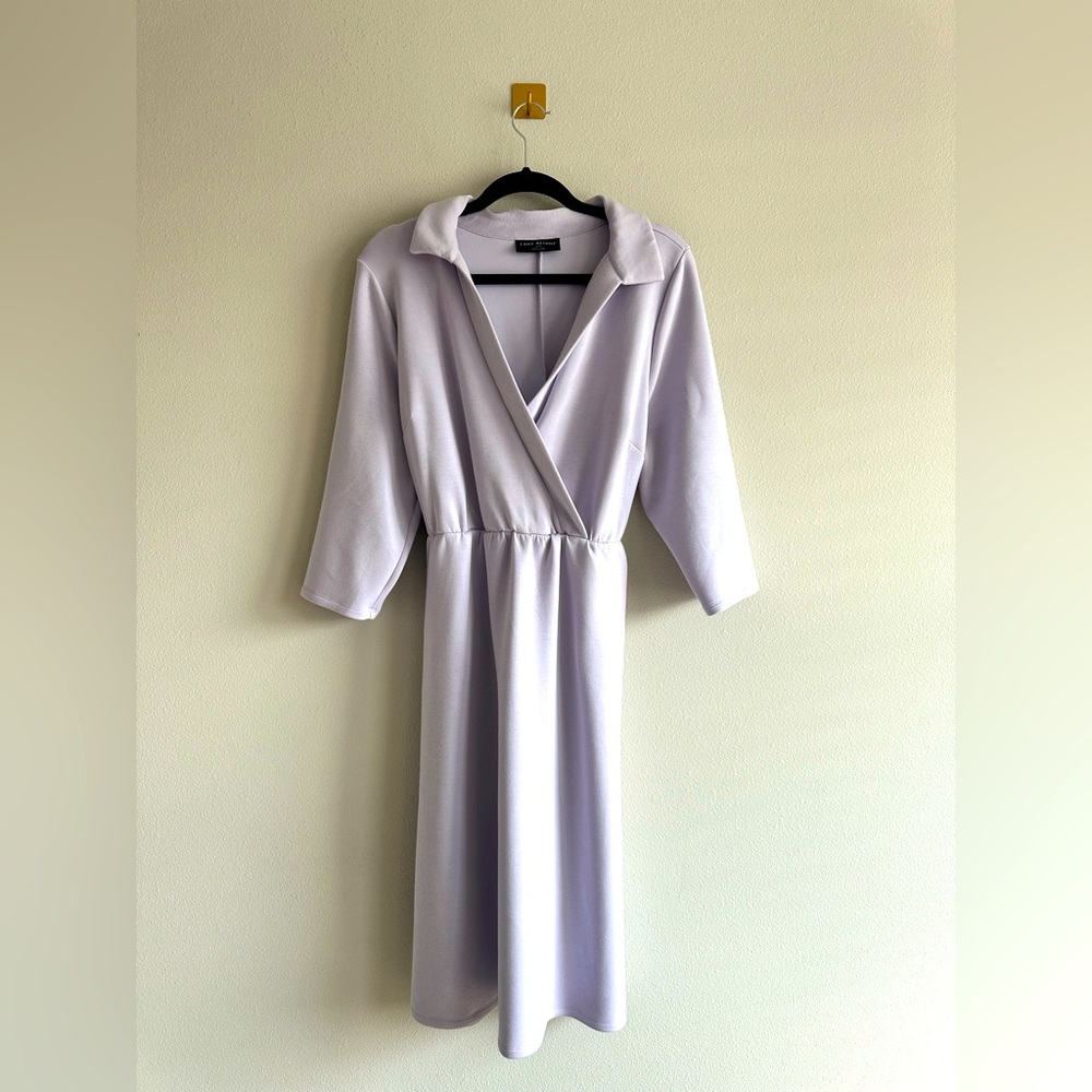 Lane Bryant Soft Lavender Collared Midi Dress 18/20 | Modal Blend, Plus Size